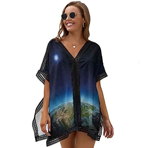 Women's Swim Cover Ups for Beach Swimwear North America Galaxy View Swimwear Cov