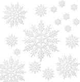 Eokeanon 64PCS Plastic Snowflakes Christmas Snowflake Ornaments Christmas Tree Hanging Decorations,...