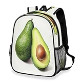GzLeyigou Linda mochila pequena de abacate com etiqueta de nome, mochila casual de grande capacidade de 33,6 cm, mochila verde de abacate com alça no peito, Multi
