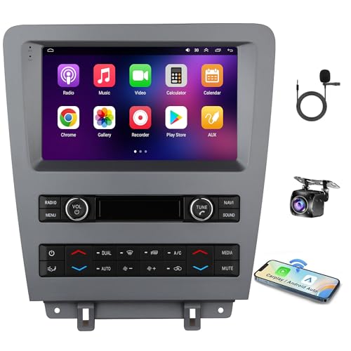 9 Inch Android 13 Car Stereo Radio for Ford Mustang 2010 2011 2012 2013 2014 Touch Screen Car Radio with Wireless Carplay Android Auto GPS Navigation Bluetooth SWC Backup Camera 4GB+64GB