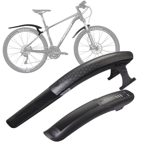 SUNFATT Fahrrad Schutzblech Set Mountainbike [24-29 Zoll] – Bohrungsfreie Montage & Sportliches Design | Mudguard MTB Vorne & Hinten für E-Bike | Universeller Spritzschutz