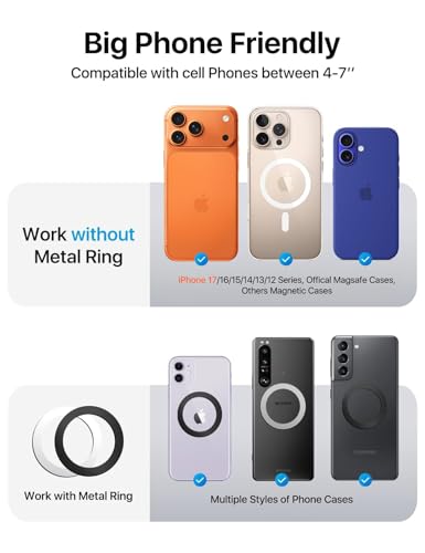 Image of andobil Upgraded for Magsafe Car Mount Pro [Strongest Magnet, Big Phone Friendly] 360 Rotation Magnetic Phone Holder for Car Vent for iPhone 17 Pro Max 16 /15 /14 /13 /12 Samsung S26 /S25 (Carbon Fiber)