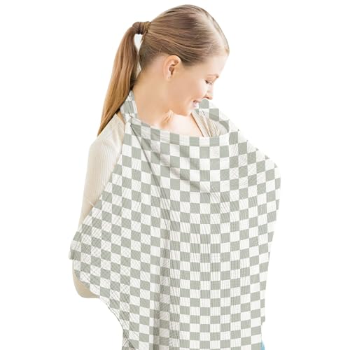 Image of Konssy Muslin Nursing Cover Up for Breastfeeding with Rigid Hoop