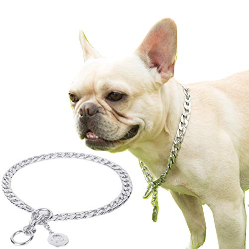 JYHY - Collar de Acero Inoxidable con Cadena de Metal para Perro, Ideal para Entrenamiento de Mascotas, para Perros pequeños, medianos y Grandes