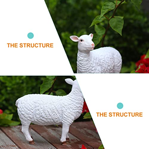 Milisten Outdoor Table Decor Coffee Bar Decor Outdoor Lamb Statue Garden Farm Baby Sheep Sculpture Decorative Animal Figure Farmhouse Decor Lamb Garden Farm Animal Statues Kids Outdoor Toys #TOP4