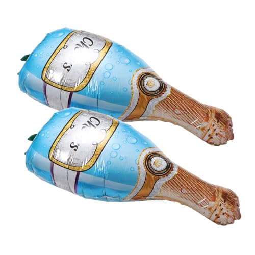 HOODANCOS 2 Piezas Globos de Foil Forma de Botella de Vino Pack de Decoración para Fiestas de Cumpleaños y Bodas Inflables Reutilizables de Aluminio para Celebraciones