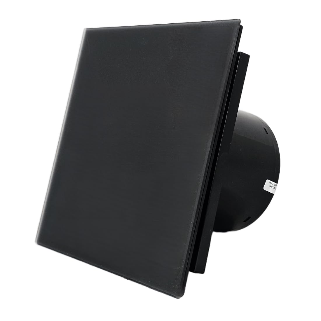 Vlano Badlüfter EOS 100/125 H BK mit Matt Glasfront, Feuchtigkeitssensor, Nachlauffunktion, Rückschlagklappe, IP45, Schwarz, Abluftventilator, Hygro, Timer, 100mm, 125 mm, kugelgelagert (125 mm)