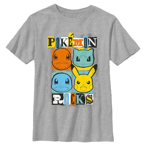 T-shirt Pokémon Starters Rocks enfant unisexe en coton doux