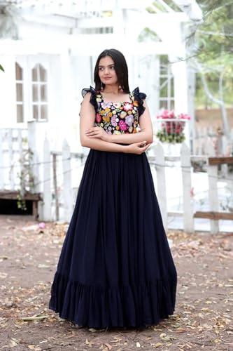 Image of Women's Floral Printed Stylish Georgette Anarkali Gown for Women.