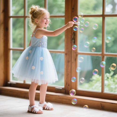 Image of Girls Dress Sandals Comfy Hook and Loop Summer Shoes for Toddlers(TA302 Toddler,White /6M)
