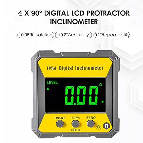 Buscador de ángulos digital LCD 4x90° precisión 0.2° miniatura 7