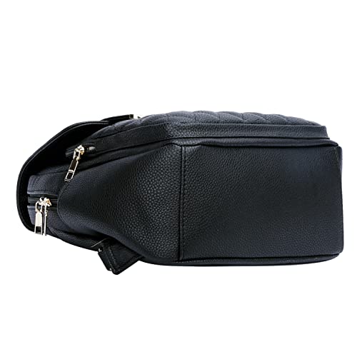 Kkxiu Quilted Women Backpack Purse Synthetic Leather Fashion Bookbag Travel Daypack For Ladies (Black) #TOP3