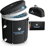 Eishelden Premium Eisbad (80 cm Ø) XL Komplettset - Kryotherapie für Sportler & Anfänger, erleben Sie die regenerative Kälte zu Hause - Eistonne mit 5 dicken Isolierschichten