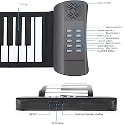 TSTS Piano électrique Pliable 61KEKEY Roll Up Piano Electronic Hand Roll Piano avec Piano de Haut-Parleur pour Les… - Les Beatles, Paul McCartney, John Lennon, RIngo Starr, George Harrison TSTS Piano électrique Pliable 61KEKEY Roll Up Piano Electronic Hand Roll Piano avec Piano de Haut-Parleur pour Les… – Image 3