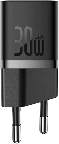 Carregador Baseus Turbo Gan5 Usb-c Para iPhone E Android (Preto, 30W)