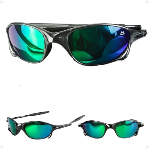 oculos sol mandrake lupa juliet masculino proteção uv + case original lente verde com azul espelhada