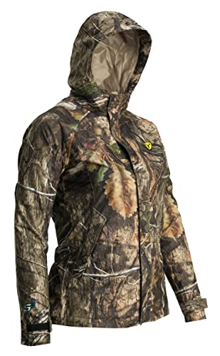 Blocker Outdoors Sola Drencher Damen-Jagdjacke, leicht, atmungsaktiv, wasserdicht, mit Kapuze, Camouflage-Muster, Mo Country DNA, L