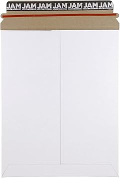 JAM PAPER مغلفات بريدية مسطحة مع قشر وإغلاق الختم - 9 x 11 1 / 2 - أبيض - 6 بريد صلب / حزمة