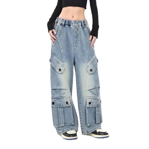 Pantalon en denim pour enfants coupe ample style streetwear hip hop