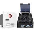 CAMPLUX RV Cooktop 2 Burners with Tankless RV Water Heater 65,000 BTU RE264, Max 3.9 GPM, Classic Series