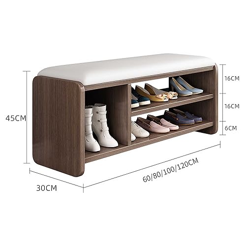 Meuble d'entrée avec assise en cuir PU pour ranger les chaussures sans encombrer