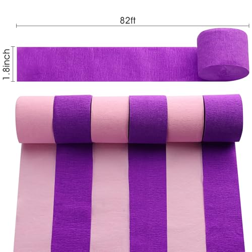 Image of Crepe Paper Streamers 6 Colors 492ft - Party Streamers & Paper Streamers for Birthday Decorations, Bachelorette Party, Baby Shower, Wedding & Bridal Shower Decor, Streamers Party Supplies (Style A)