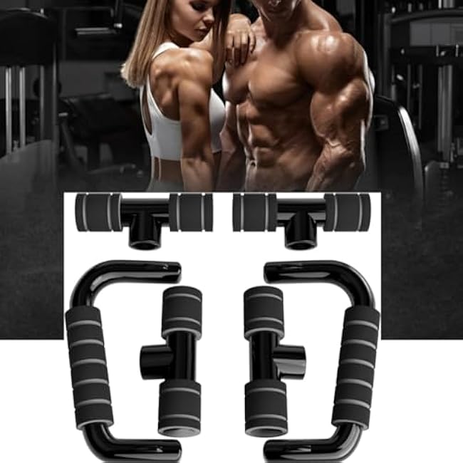 Push Up Bars Gym Exercise Equipment Fitness 1 Pair, Calisthenics Equipment, Pushup Handles with Cushioned Foam Grip and Non-Slip Sturdy Structure, Suitable for Men and Women