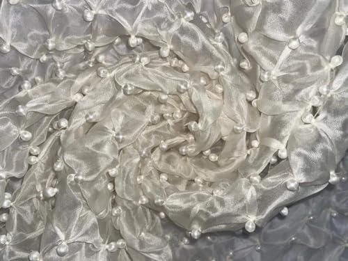 Organza de soie diamant ivoire plissé pour robe de mariée inoubliable