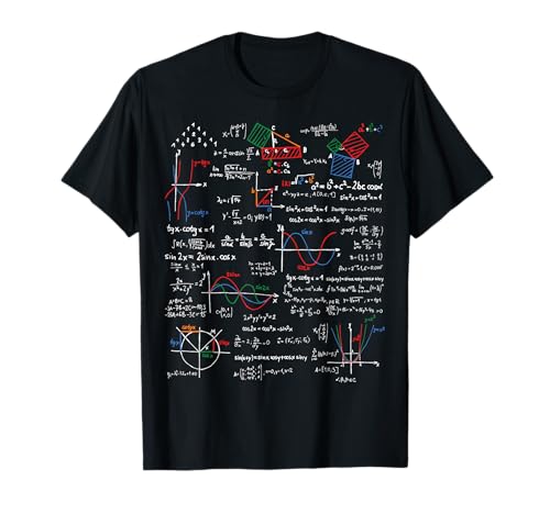 Colorful Math Equations & Geometry Design Geek Nerd Math T-Shirt