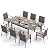 PHI VILLA 9 Piece Outdoor Dining Set for 8, Expandable Metal Dining Table & Cushioned Rattan Chairs for Patio, Deck, Yard