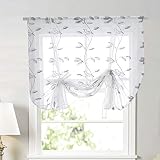 Molaxhome Roman Curtain Window Shades Sheers 31x48inch, Embroidery Balloon Curtains Drapes 1 Panels