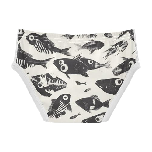KLL Dead Fish Skeletons Toddler Boy Cotton Briefs Underwear Breathable Undies2