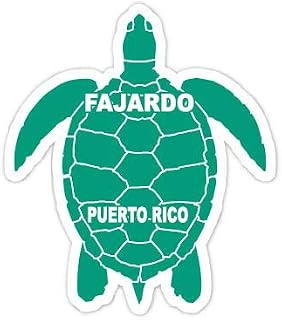 R and R Imports Fajardo Puerto Rico 4 Inch Green Turtle Shape Decal Sticke