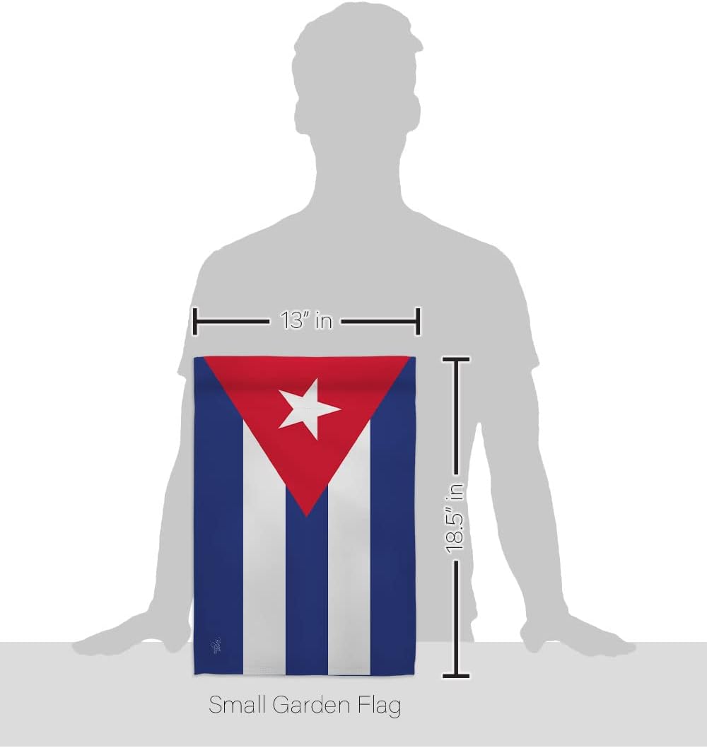 Breeze Decor Cuba Garden Flag - Set with Stand Regional Nationality Nation International World Country Particular Area - House Decoration Banner Small Yard Gift Double-Sided Made in USA 13 X 18.5
