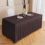 Occasion : couverture de table parfaite pour les fêtes d'anniversaire, les décorations de douche de bébé pour les filles, les réceptions de mariage, les buffets, les décorations de table de dessert de banquet, les vendeurs, les décorations de table de salon. Les jupes de table plissées en polyester sont plus flexibles et polyvalentes que les nappes traditionnelles.