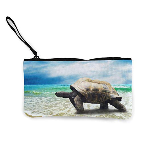 Preisvergleich Produktbild Gpedadf13 Unisex Meeresschildkröte Tapeten Brieftasche Münzgeldbörse Leinwand Reißverschluss Briefpapier Tasche Brieftasche Für Reisen