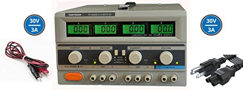 Tekpower TP3003D-3 Digital Variable Triple Outputs Linear-Type DC Power Supply, 0-30 Volts @ 0-3 Amps