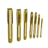 7-teiliges Gewindebohrer-Set, HSS-Maschinengewinde, Handgewindewerkzeuge M3-M12, Metallgewinde-Set für Sanitär-Wartung, Werkstatt