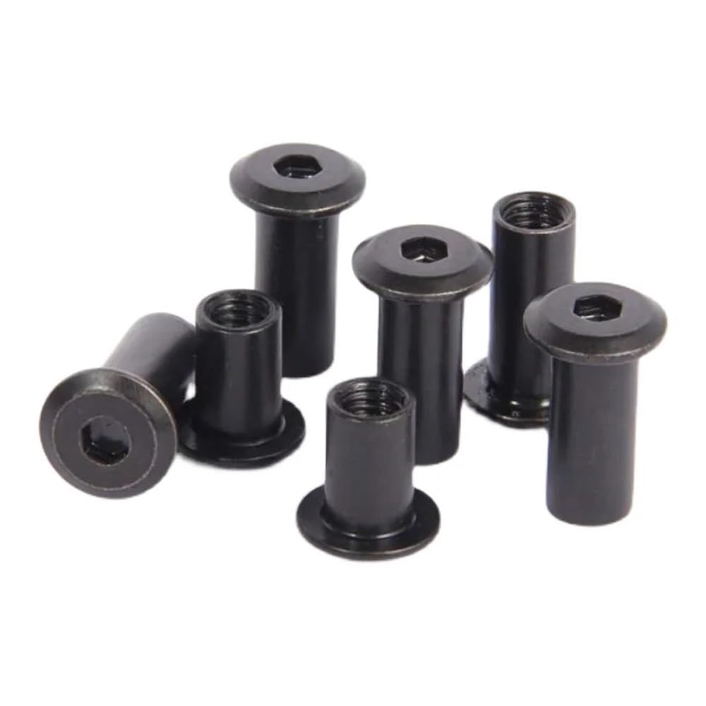 Viti Metalliche 20/50 pz M4 M5 Nero in Acciaio al Carbonio Grande Piatto Esagonale A Esagono Incassato Testa Rivetto Connettore Inserto Giunto Manica cap Dado(8mm,M4 (50pcs))