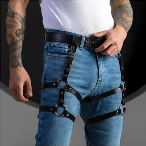 Man Leg Harness Belt Sexy Pu Leather Suspender Thigh High Straps Erotic Lingerie Waistband Gothic Bdsm Bondage Sword Belt3