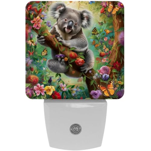 Lámpara de noche LED Tropical Koala Flowers miniatura 1