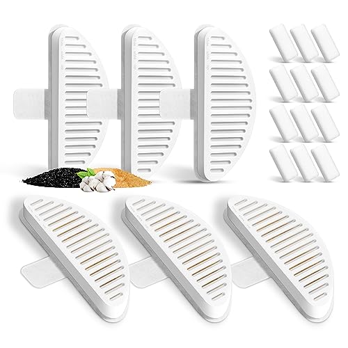 6 Pack Replacement Filters & 12 Pack Replacement Filter Sponges for 67oz/2L Automatic Pet Fountain Cat Water Fountain Cat Water Dispenser