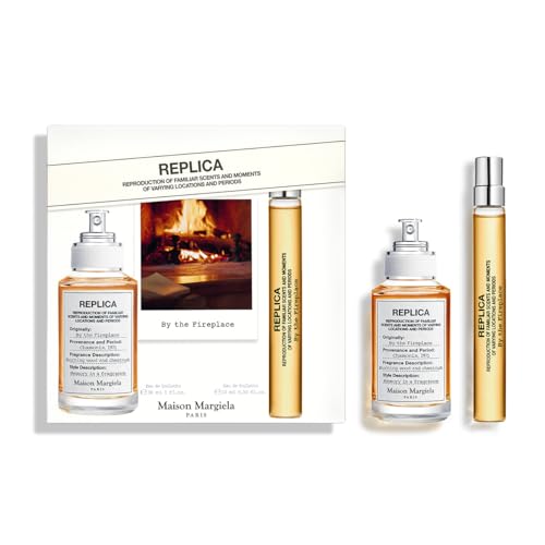 Image of Maison Margiela - Replica - By the Fireplace Eau de Toilette Gift Set - Warm & Spicy Fragrance - With Chestnut, Wood & Vanilla - 1.0 Fl Oz & 0.3 Fl Oz Travel Size