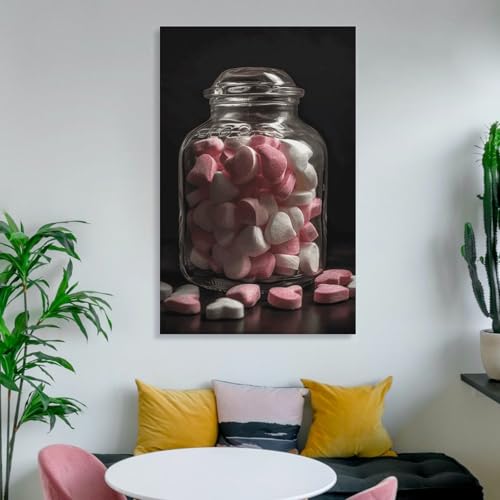 Impression sur toile moderne cœur décoration murale pour chambre et bureau - 6