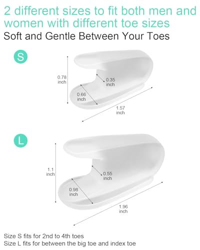 BLATOWN 18Pcs Gel Toe Separators for Bunions, Silicone Toe Spacers Bunion Corrector for Feet Women Men Pain Relief, Soft Flared Toe Spreader Straightener for Overlapping Toes(12L+6S)