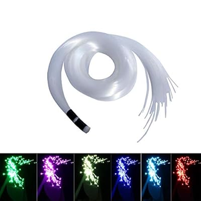 AKEPO PMMA END Glow Fiber Optic Light Cable 100pcs ?0.03in(0.75mm) 6.5ft/2m for LED Star Ceiling Sky Light Kit and Fibre Optical Lighting Decoration (Without Light Source)