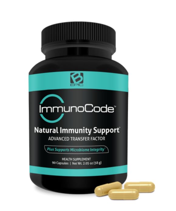 ImmunoCode Natural Immunity Support - 30-Day Supply (90 Capsules) | Advanced Transfer Factor | Help Body Protect Against Illness | Support Gut Microbiome Health Boost and Balance Immune System