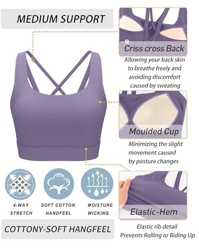 Image of RUNNING GIRL High Impact Sports Bras for Women, High Support Running Sports Bra Moulded Cup Strappy Sports Bras