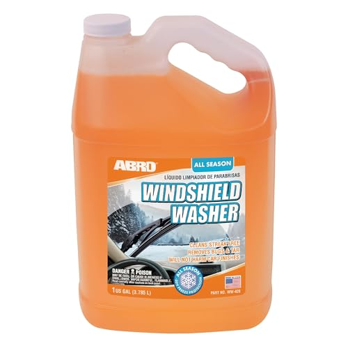 ABRO Windshield Washer Fluid 1 Gallon, Streak-Free Bug Remover, 1 Pack
