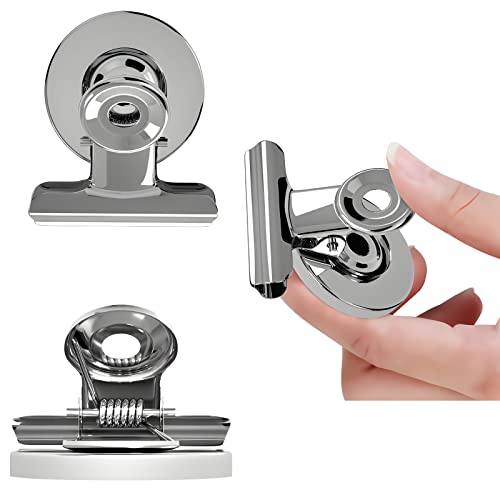 Image of 10 Pack Strong Fridge Magnets Heavy Duty - Scratch Proof School Home Office Supplies - Magnetic Clips for Refrigerator, Adults, Classroom, Whiteboard